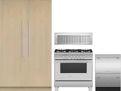 5 Piece Package Includes Refrigerator, Freezer, Range, Hood And Dishwasher